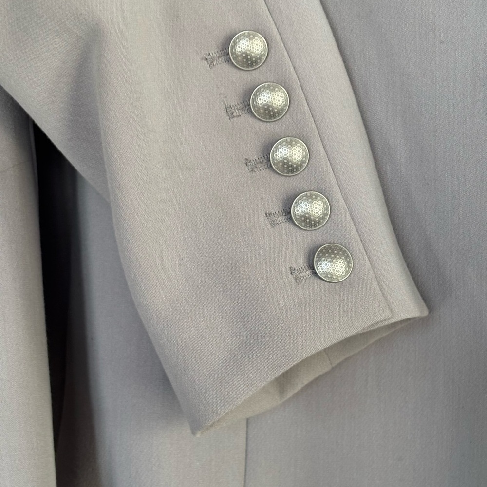 L'Agence Kenzie Double Breasted Blazer Pearl Gray Sold Out Color Size 12 - Picture 3 of 8